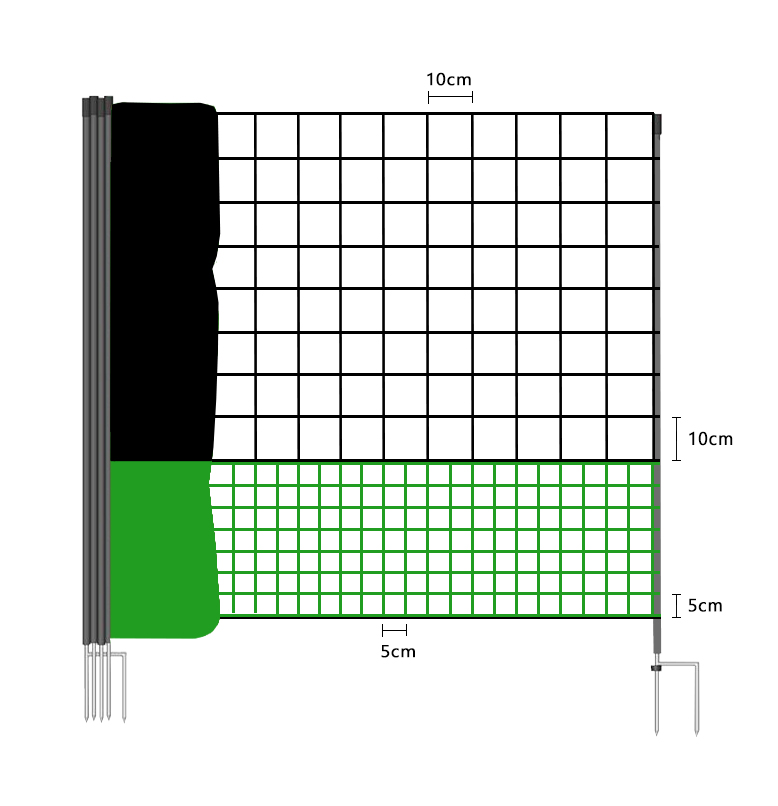 Lydite® 90cm Electric Fence Netting,Double Spikes,Chicken Net