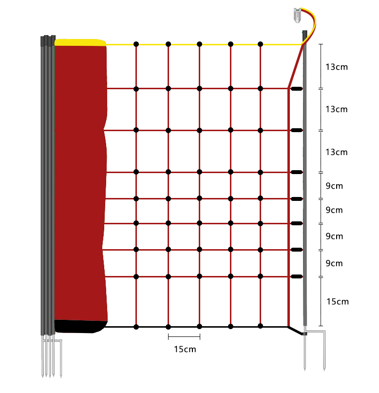 Lydite® 90cm Electric Fence Netting,Double Spikes,Sheep Net