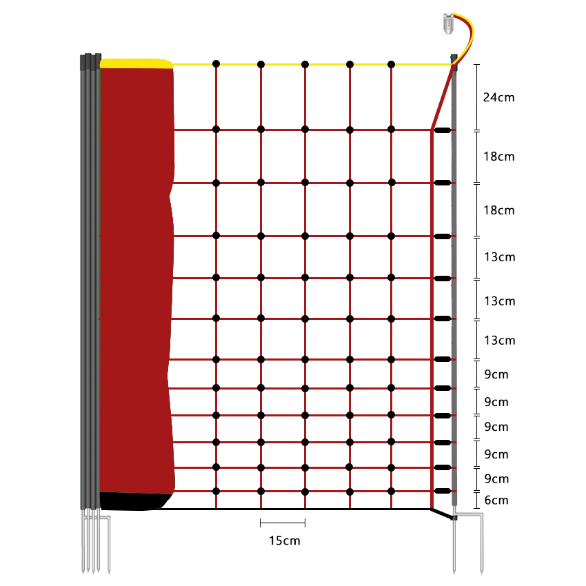 Lydite® 135cm Electric Fence Netting,Double Spikes,Deer Net