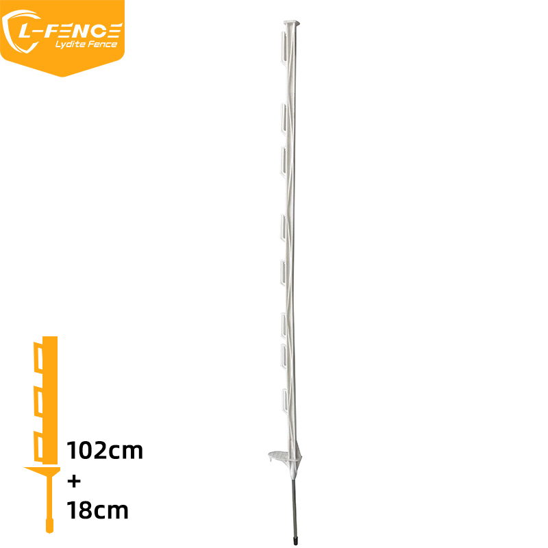 Lydite MLD-059 Step-in Plastic Fence Post with Anti- return, white 120cm